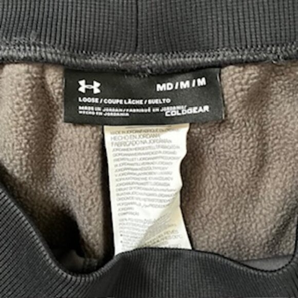 🧡3/15 Under Armor Coldgear Loose Black Gray Sweatpants Women's M - Picture 4 of 9